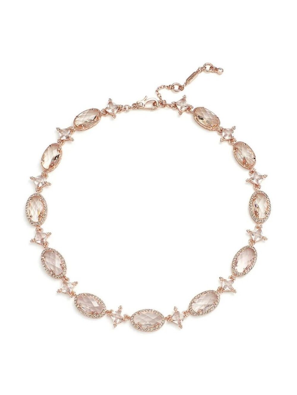 Jenny Packham Pink Crystal Rose Gold Tone Watercolor Wonders Gold Tone Necklace